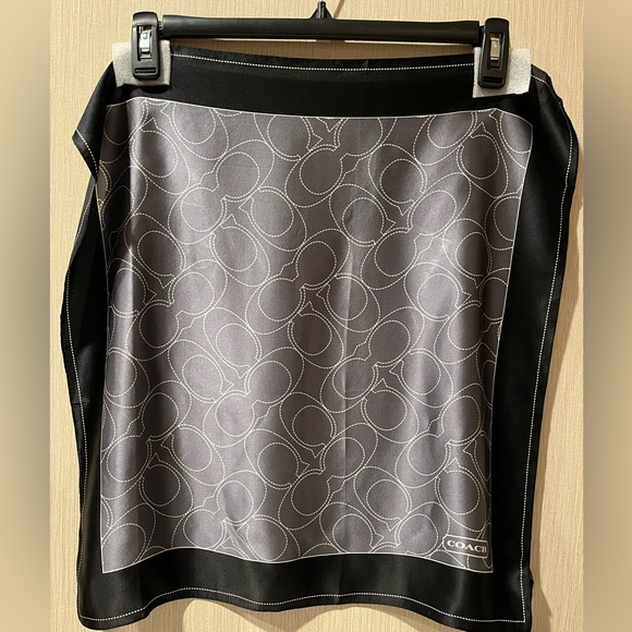 COACH 100% Silk Charmeuse Square Scarf w/Large Signature “C” Allover Print - Picture 4 of 12